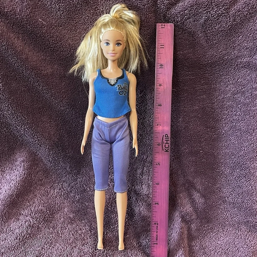 Barbie Blonde Millie Doll 2013 2015 Fashionista Mattel Blue‎ top & Purple Pants